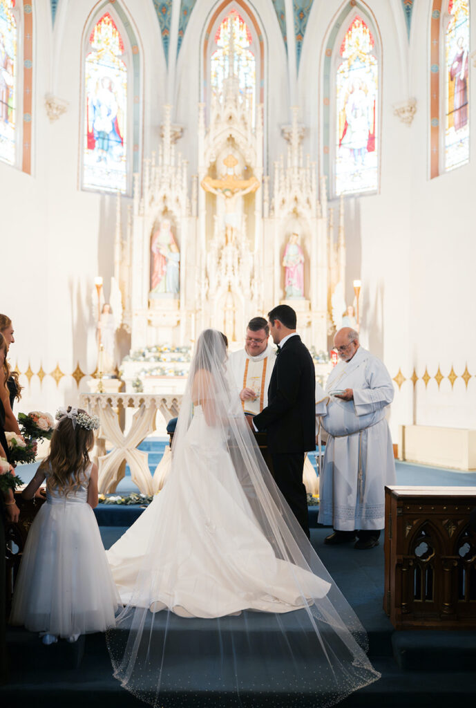 Texas Hill Country wedding bride walking down the aisle at the ceremony