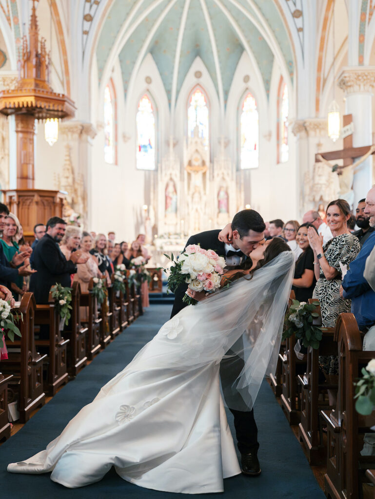 Texas Hill Country wedding bride walking down the aisle at the ceremony