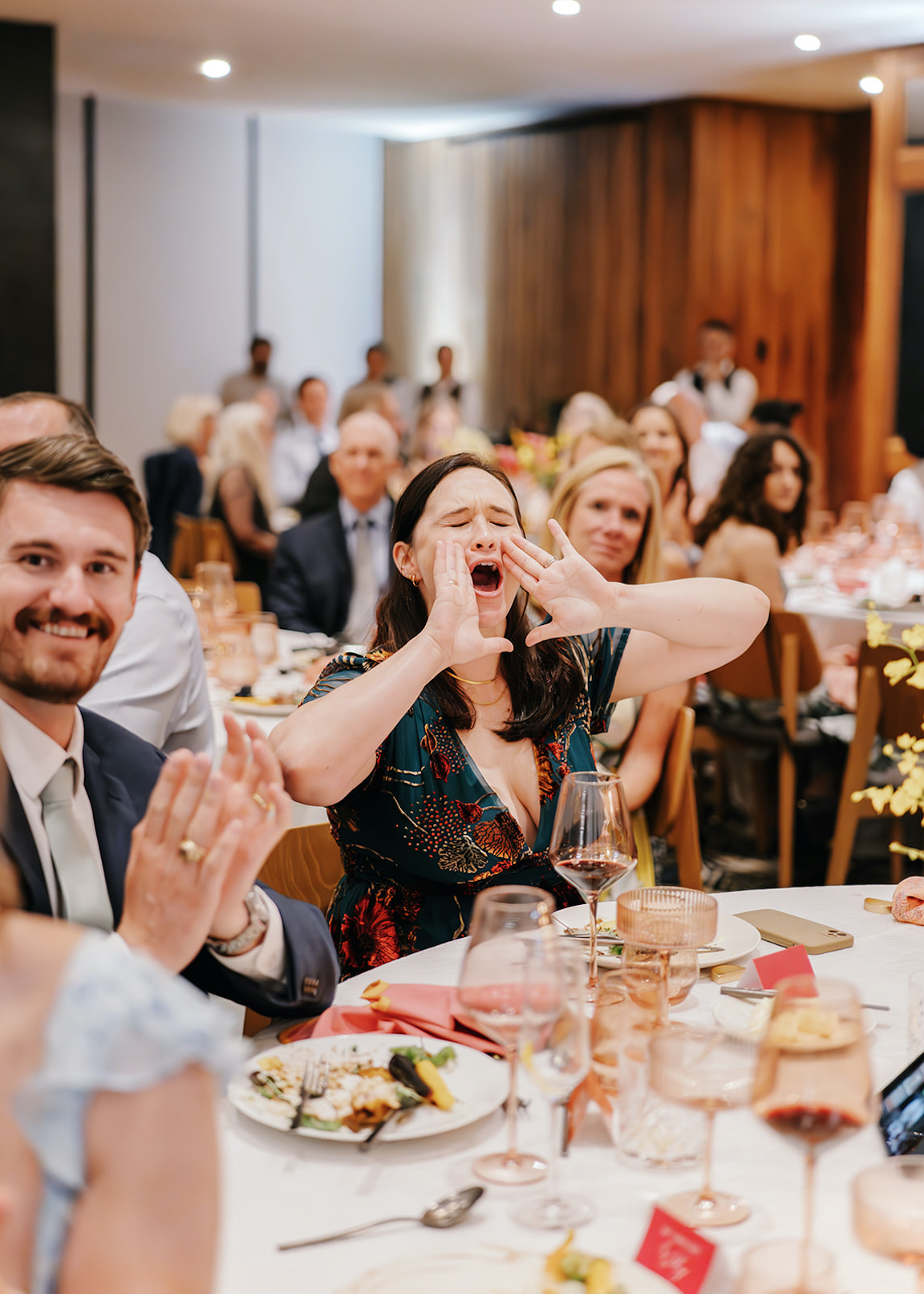 toasts to the bride and groom at wedding at the austin proper
