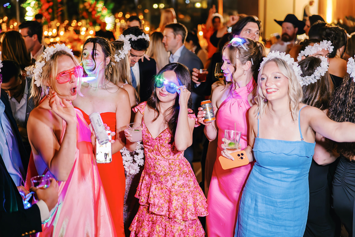 dance party at the reception of a wedding at the austin proper