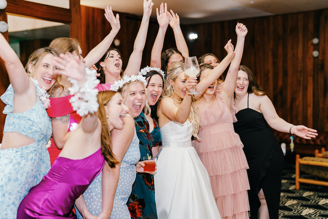 dance party at the reception of a wedding at the austin proper