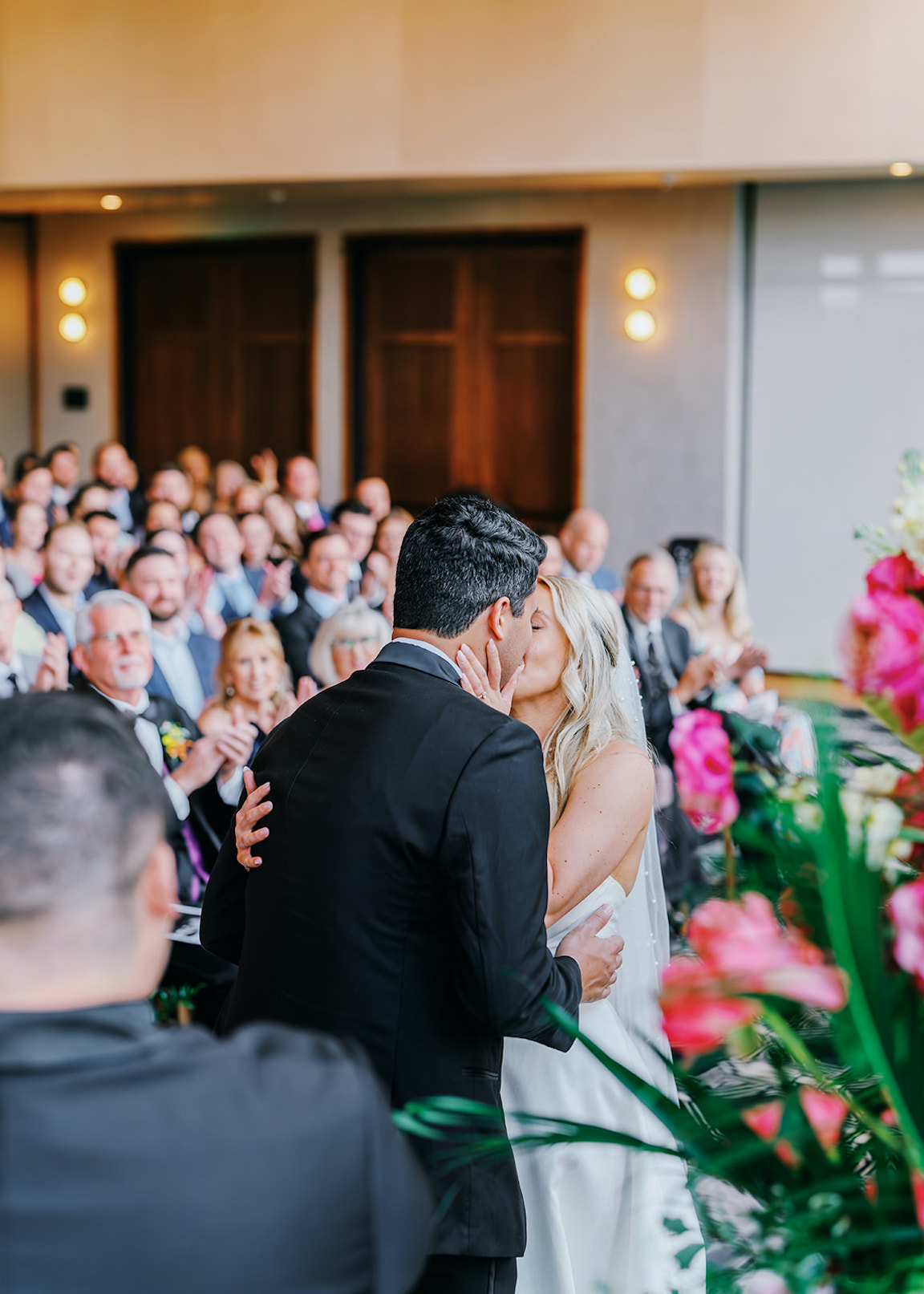 lush floral ceremony for a wedding at the austin proper