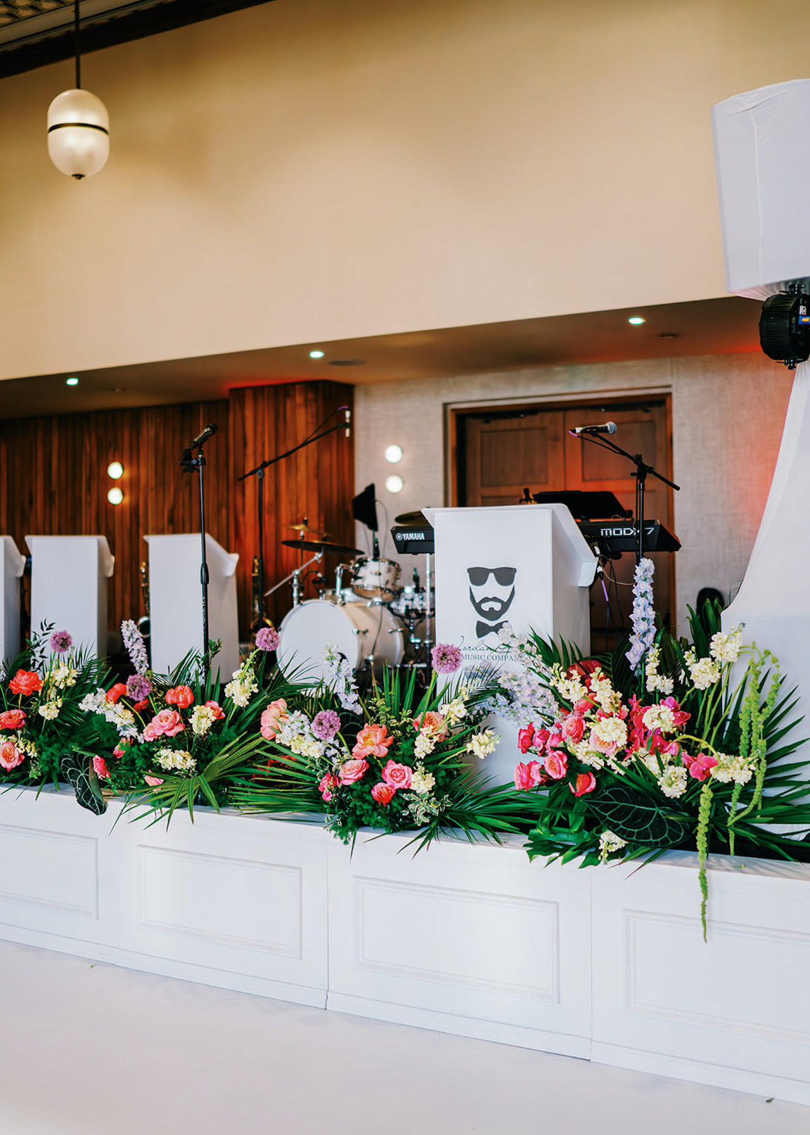 lush floral ceremony for a wedding at the austin proper