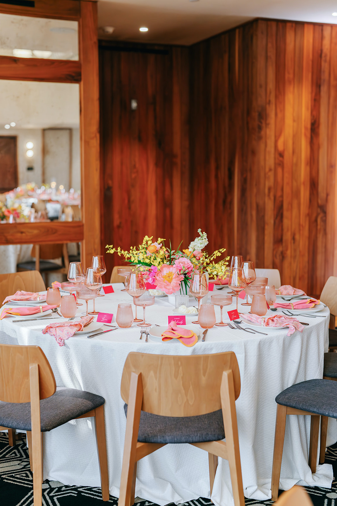 lush vibrant flowers for a wedding at the austin proper reception details