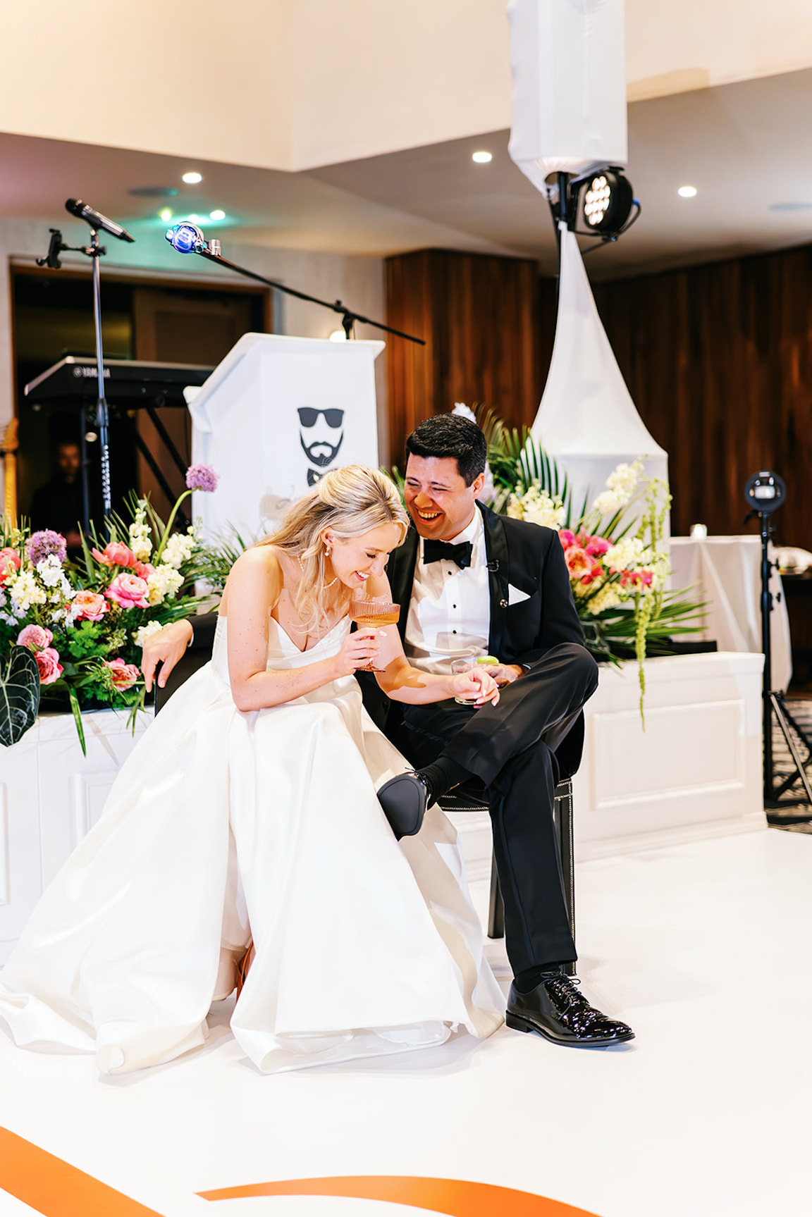 toasts to the bride and groom at wedding at the austin proper