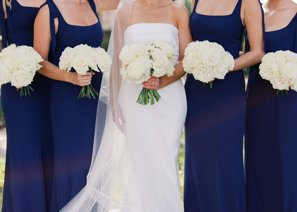 Joyful wedding portraits surrounded by greenery and warm Texas light