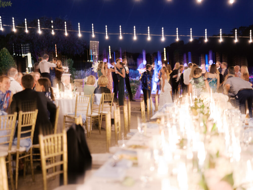 Guests celebrating during lively Texas wedding reception