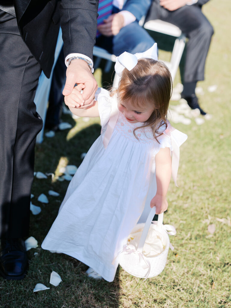 Elegant Texas wedding ceremony surrounded by family and friends
