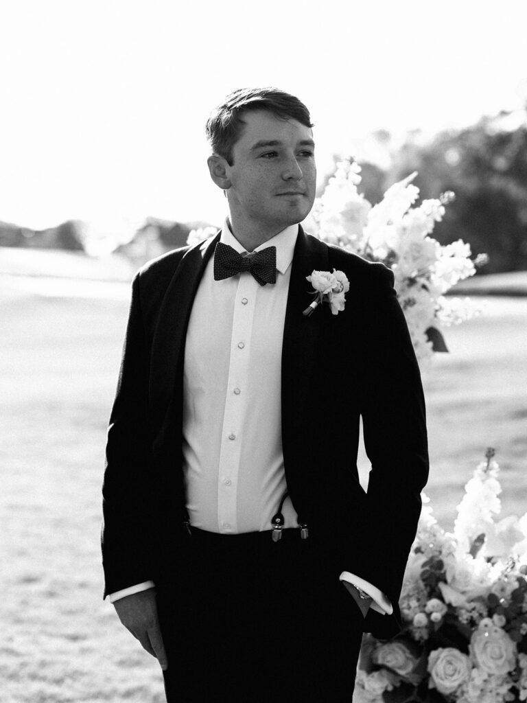 Elegant Texas wedding ceremony surrounded by family and friends