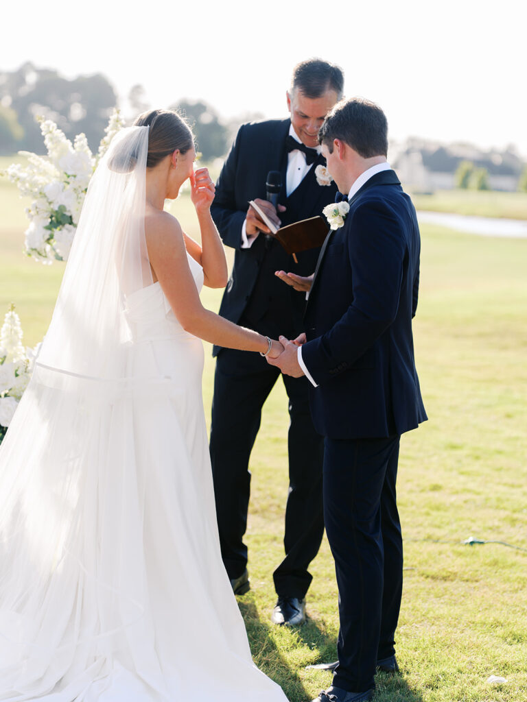Elegant Texas wedding ceremony surrounded by family and friends