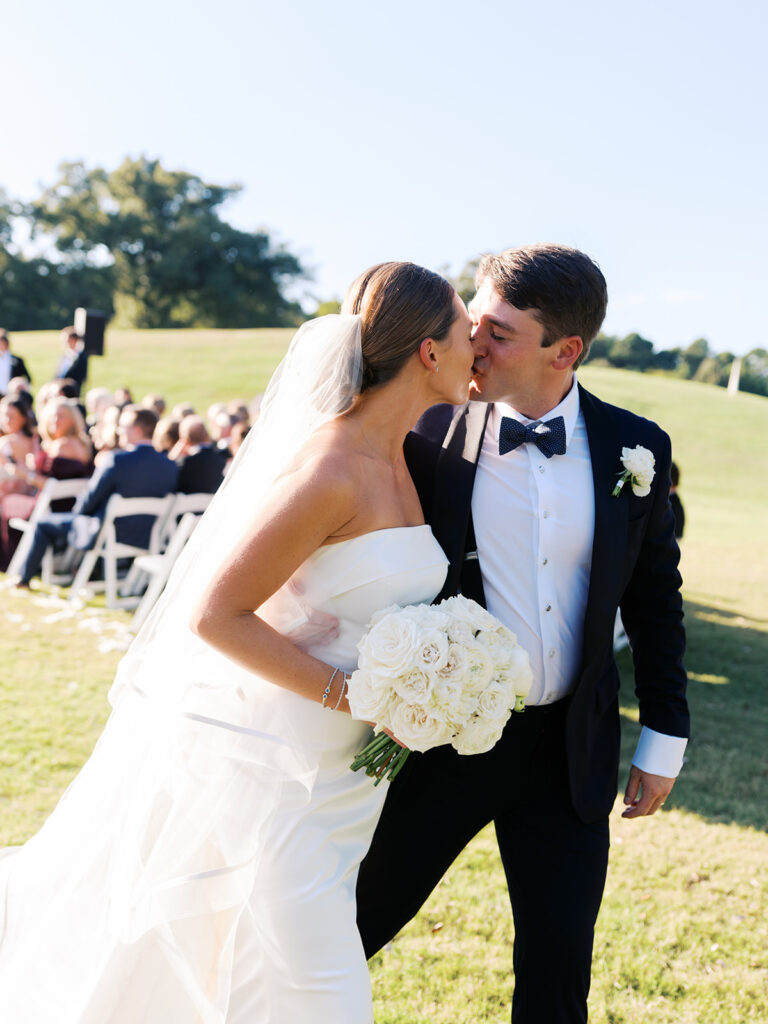 Elegant Texas wedding ceremony surrounded by family and friends