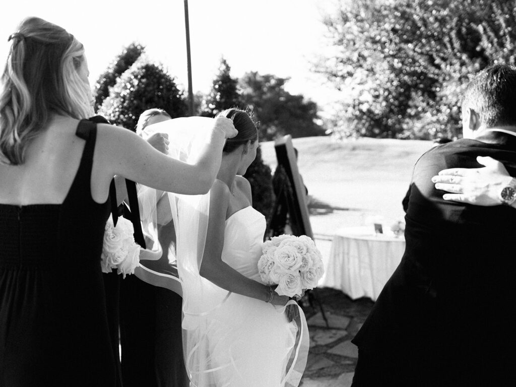 Romantic wedding portraits at country club in Tyler, Texas