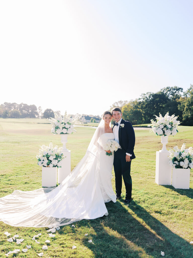 Romantic wedding portraits at country club in Tyler, Texas