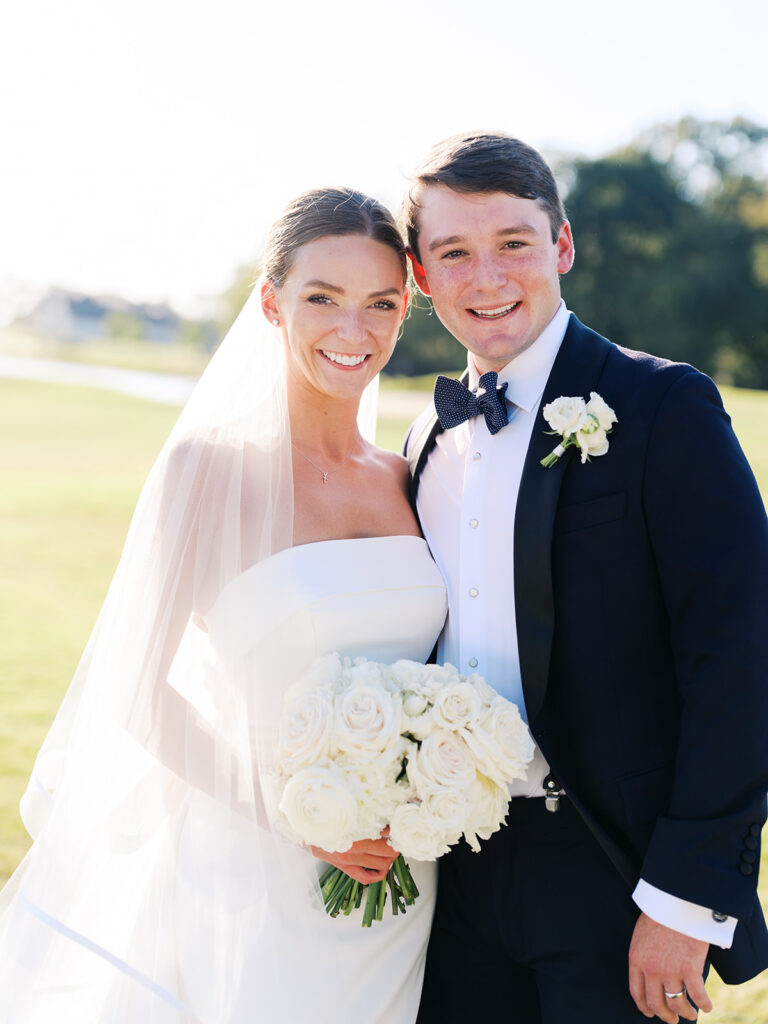 Romantic wedding portraits at country club in Tyler, Texas