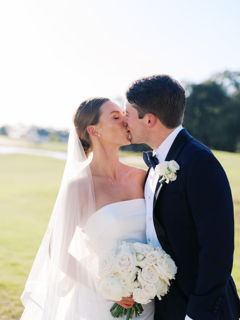 Romantic wedding portraits at country club in Tyler, Texas