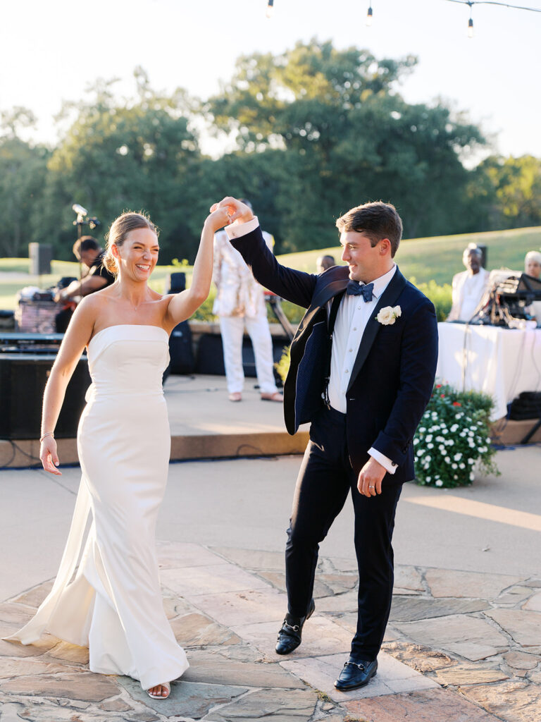 Bride and groom’s first dance during Texas wedding reception