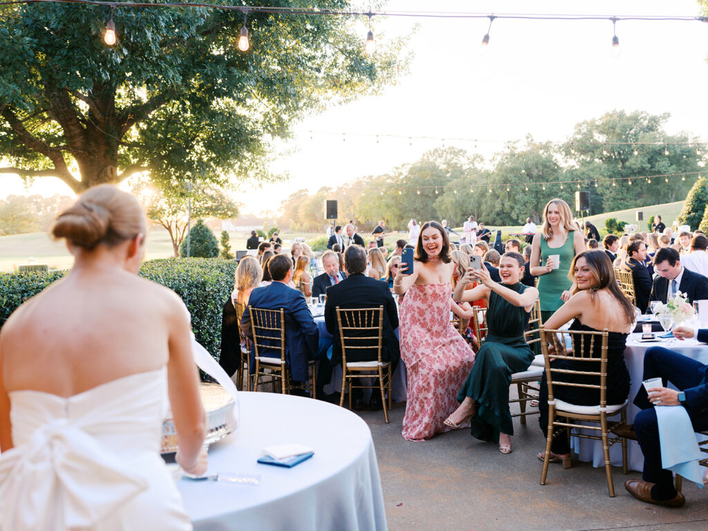 Guests celebrating during lively Texas wedding reception