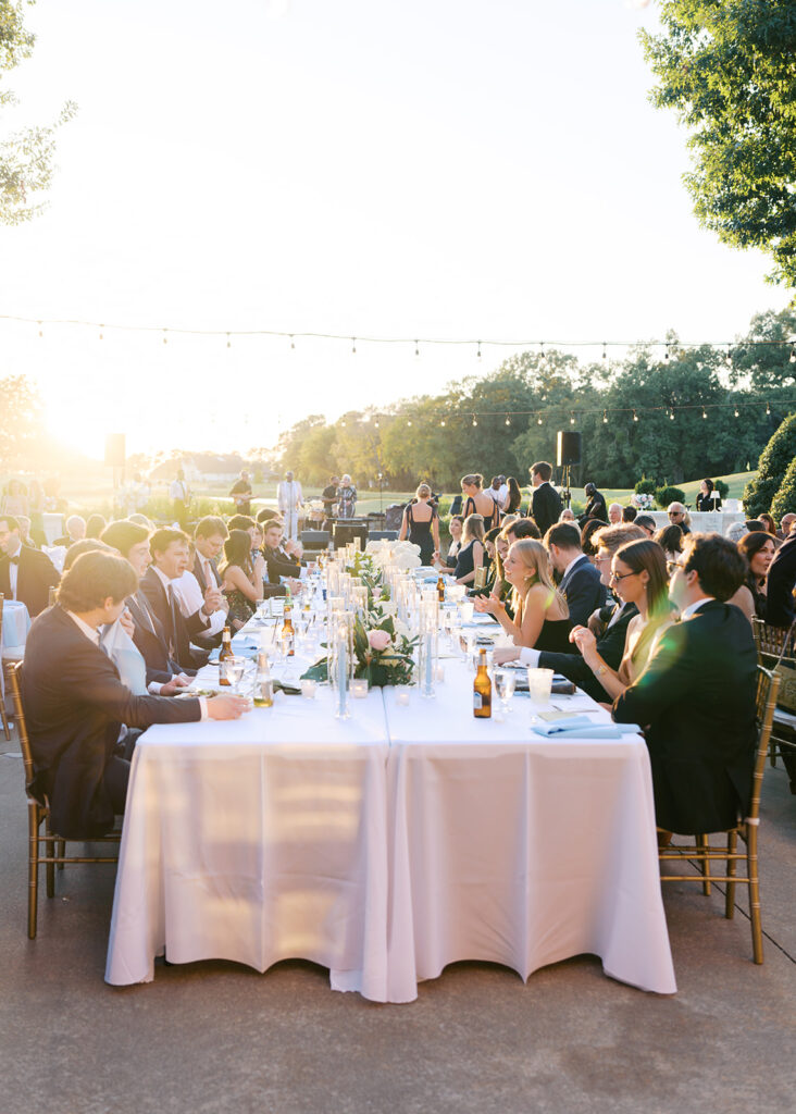 Guests celebrating during lively Texas wedding reception