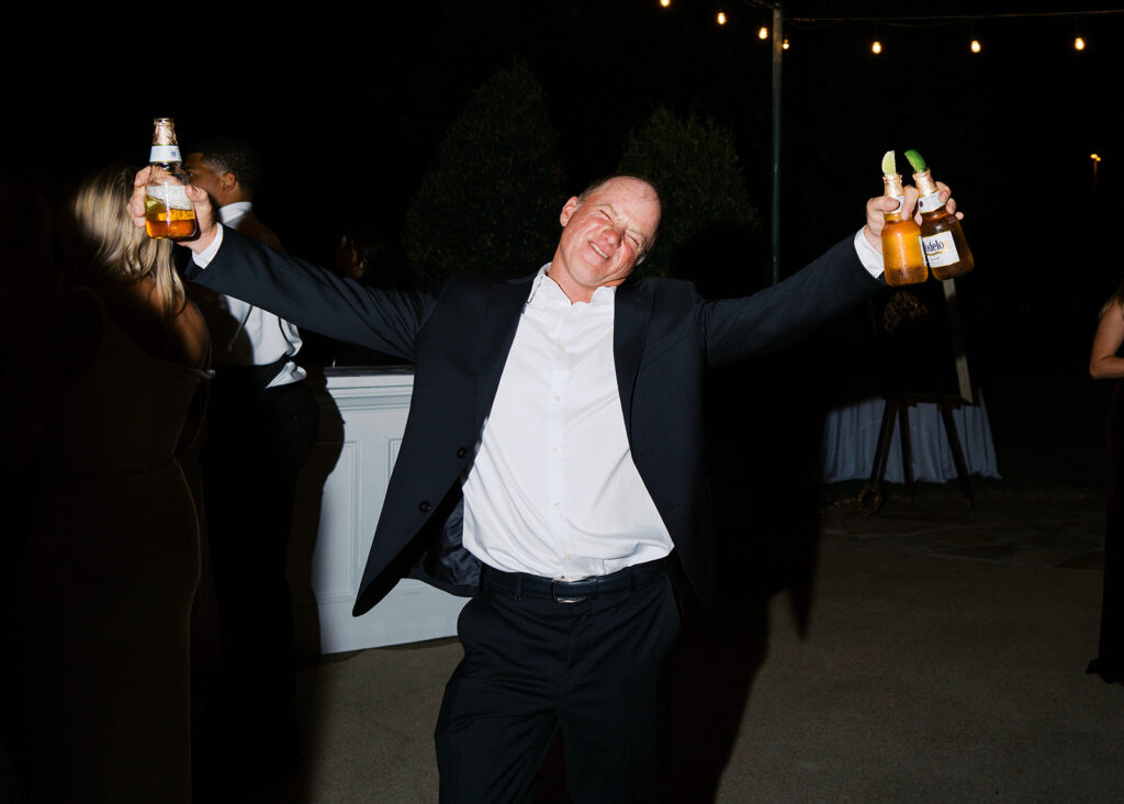 Guests celebrating during lively Texas wedding reception