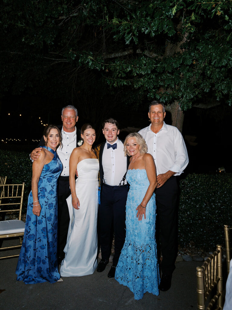 Elegant Texas wedding photography reception surrounded by family and friends