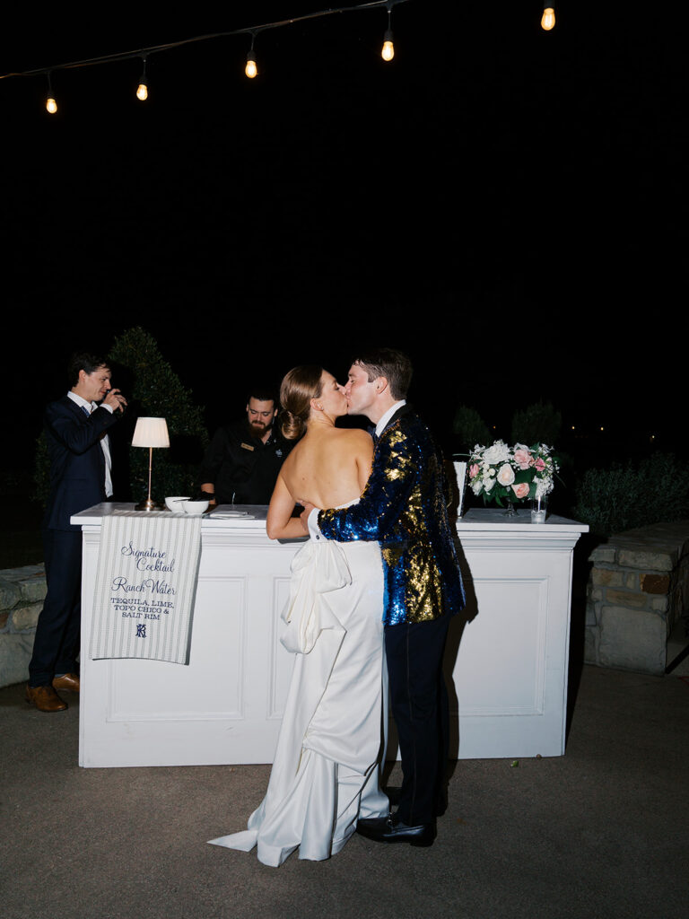 Elegant Texas wedding photography reception surrounded by family and friends