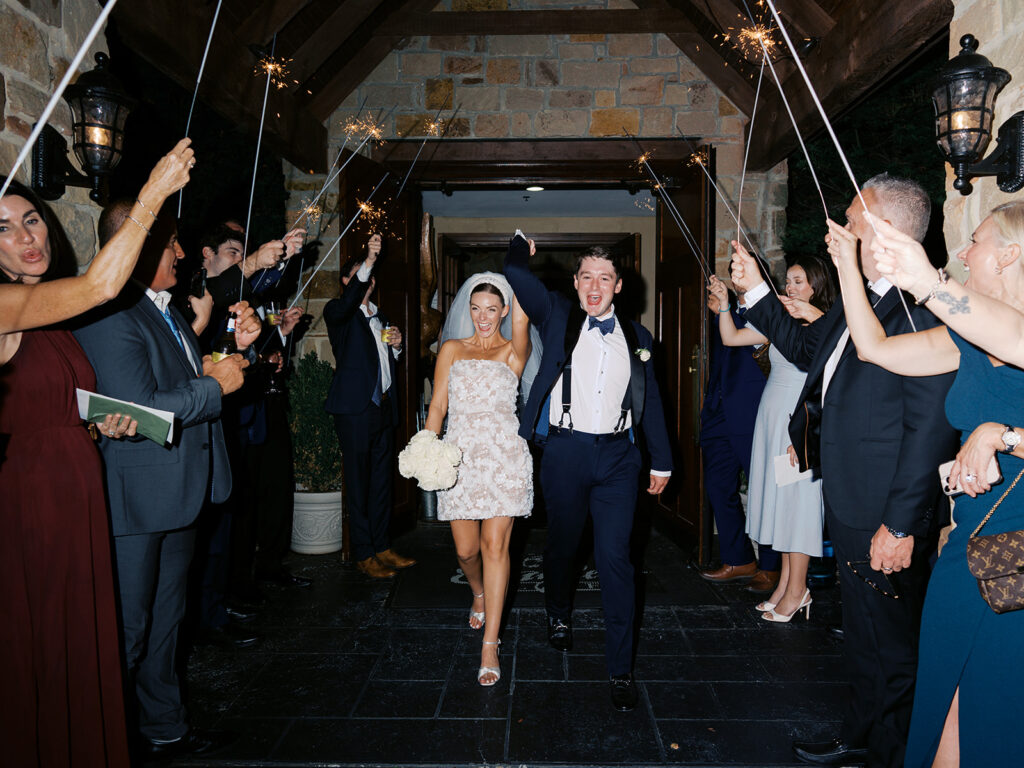 Elegant Texas wedding photography reception surrounded by family and friends
