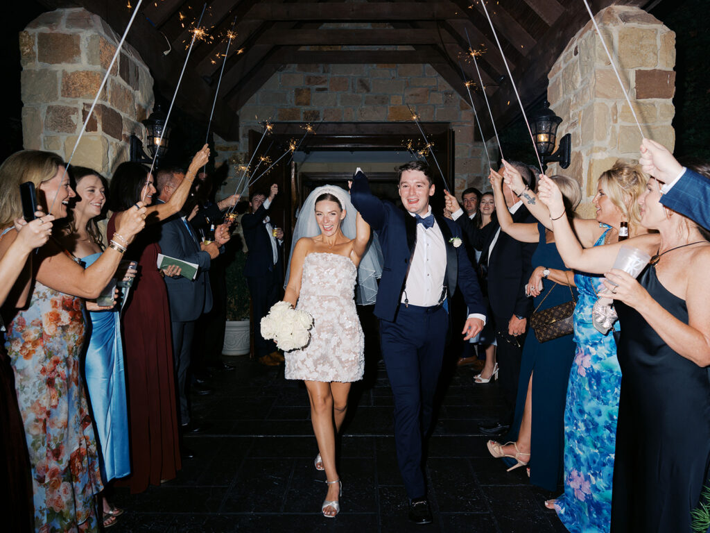 Elegant Texas wedding photography reception surrounded by family and friends