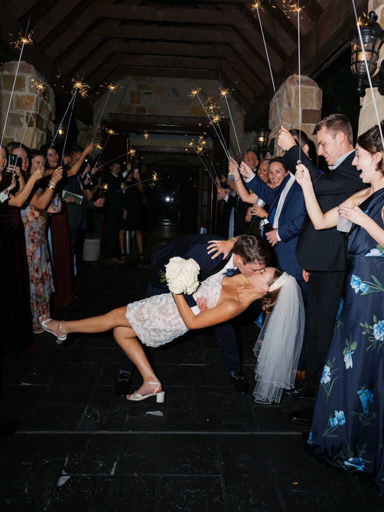 Elegant Texas wedding photography reception surrounded by family and friends