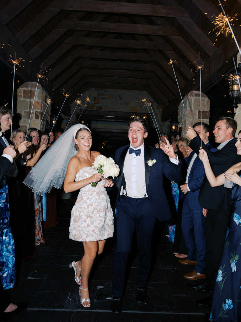 Elegant Texas wedding photography reception surrounded by family and friends