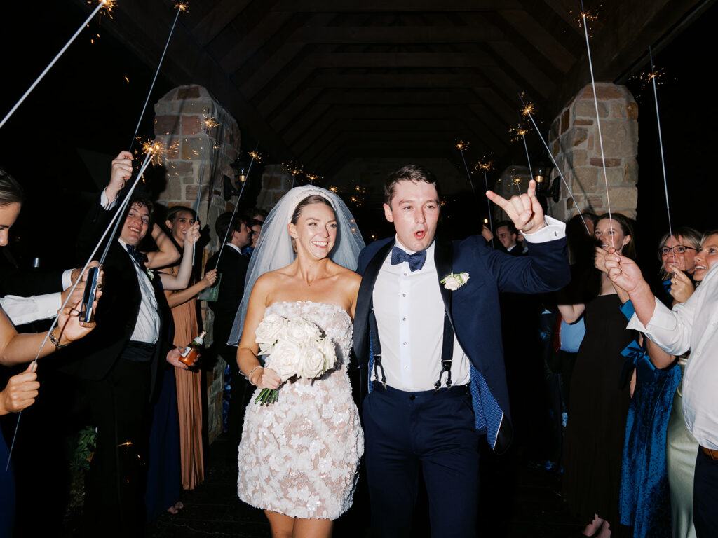 Elegant Texas wedding photography reception surrounded by family and friends