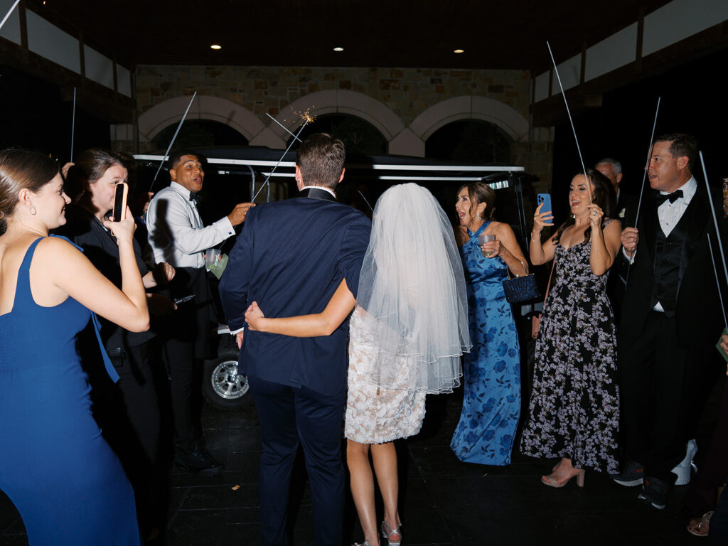 Elegant Texas wedding photography reception surrounded by family and friends