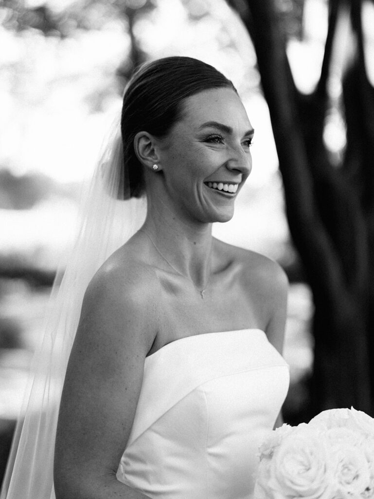 Romantic wedding portraits at country club in Tyler, Texas