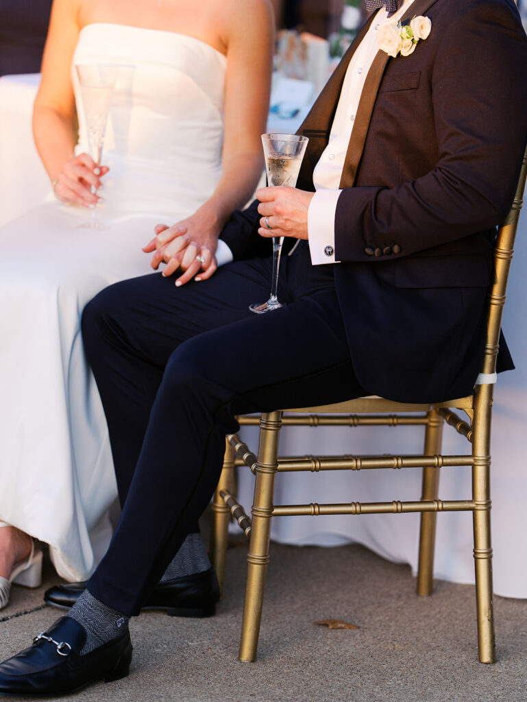 Elegant Texas wedding reception with candlelit tables and dancing guests