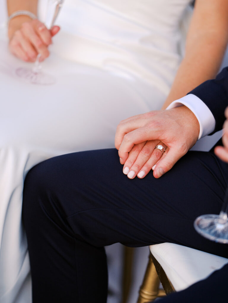 Elegant Texas wedding reception with candlelit tables and dancing guests