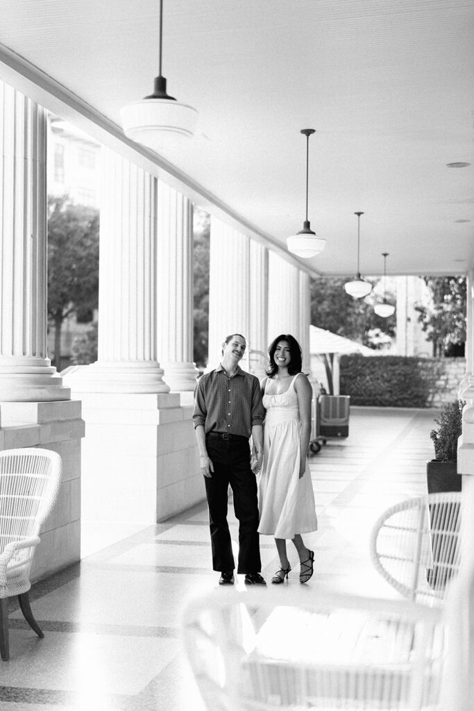 Engagement photography at Hotel Ella Austin captured on film by Kelsey Applebaum Photography