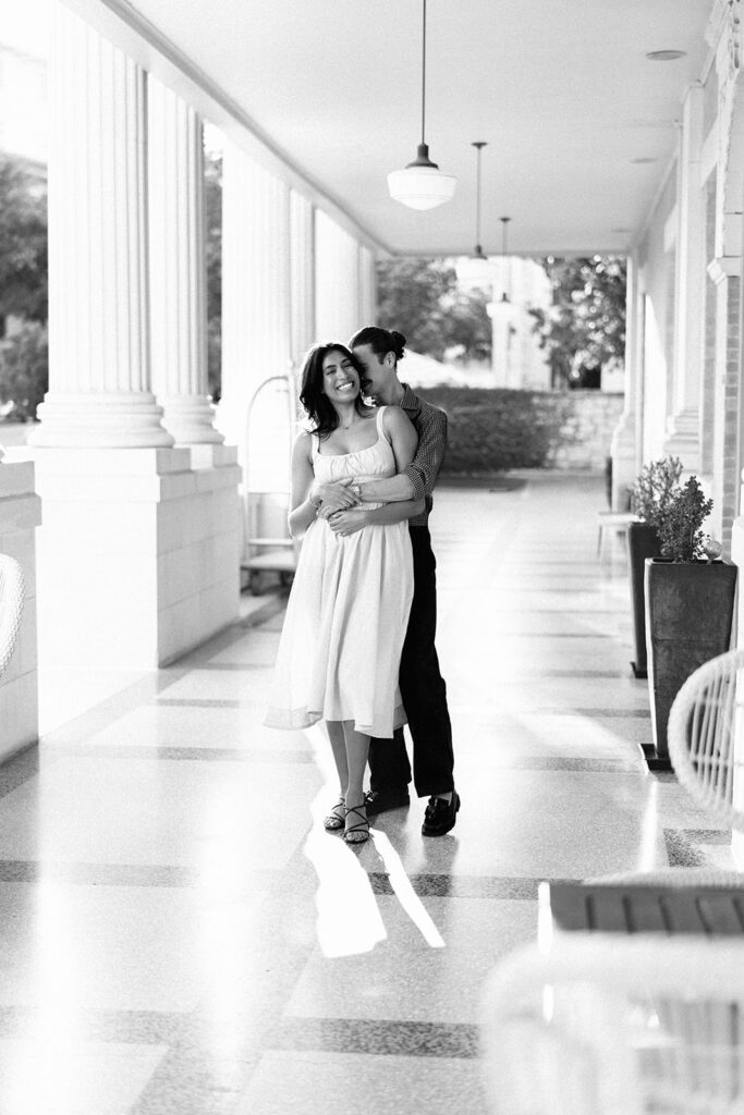 Engagement photography at Hotel Ella Austin captured on film by Kelsey Applebaum Photography