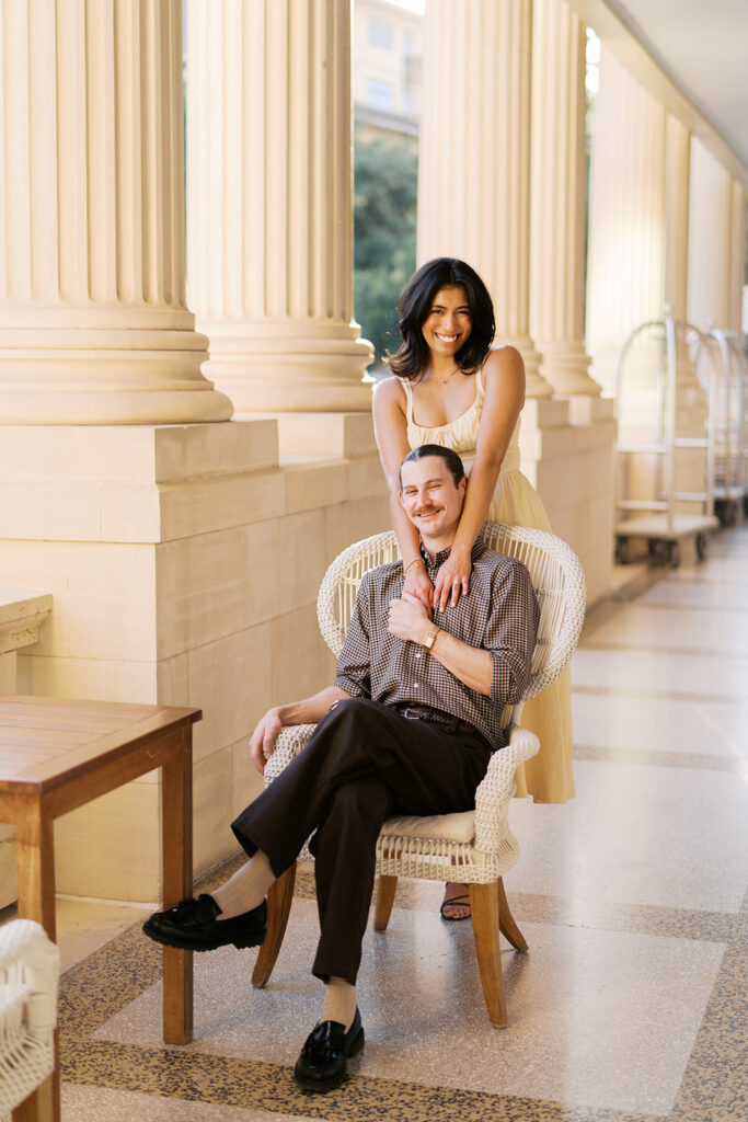 Engagement photography at Hotel Ella Austin captured on film by Kelsey Applebaum Photography
