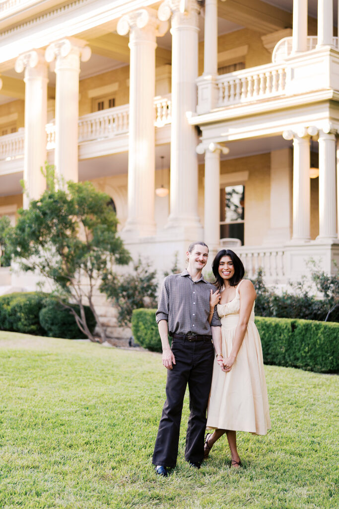 Engagement photography with classic Austin architecture at Hotel Ella