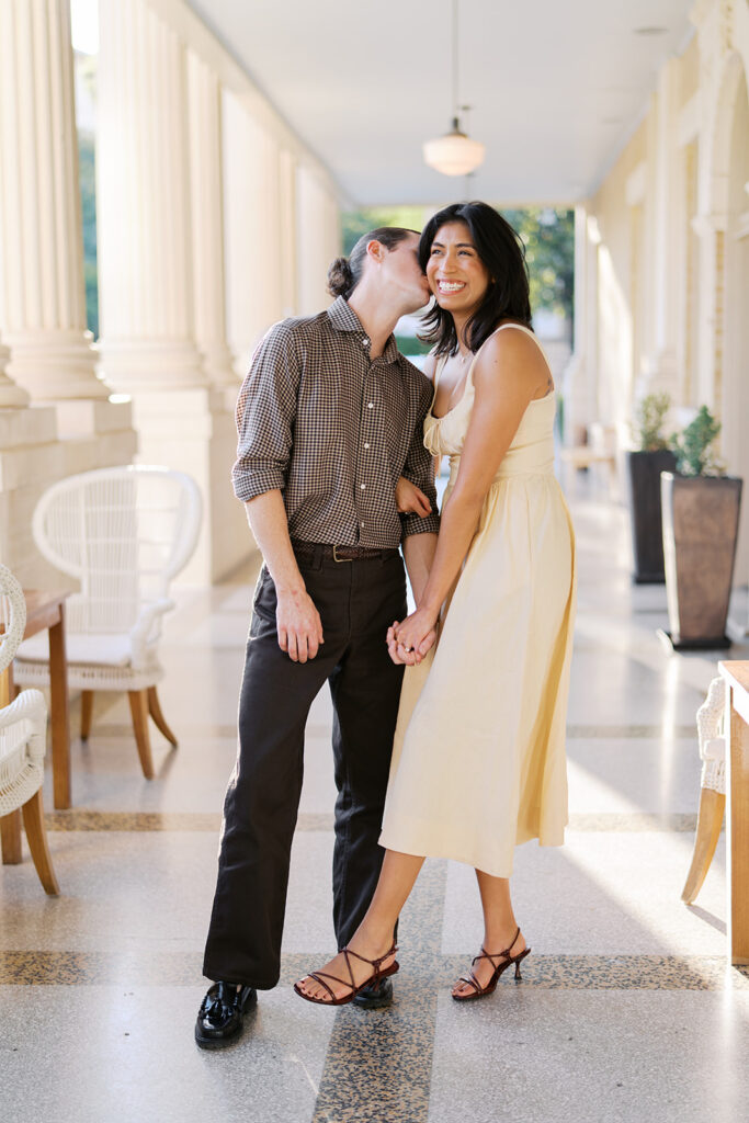 Engagement photography at Hotel Ella Austin captured on film by Kelsey Applebaum Photography