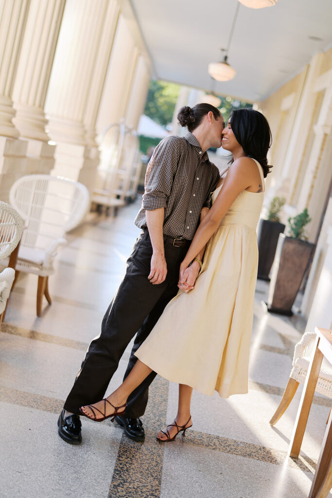 Engagement photography at Hotel Ella Austin captured on film by Kelsey Applebaum Photography