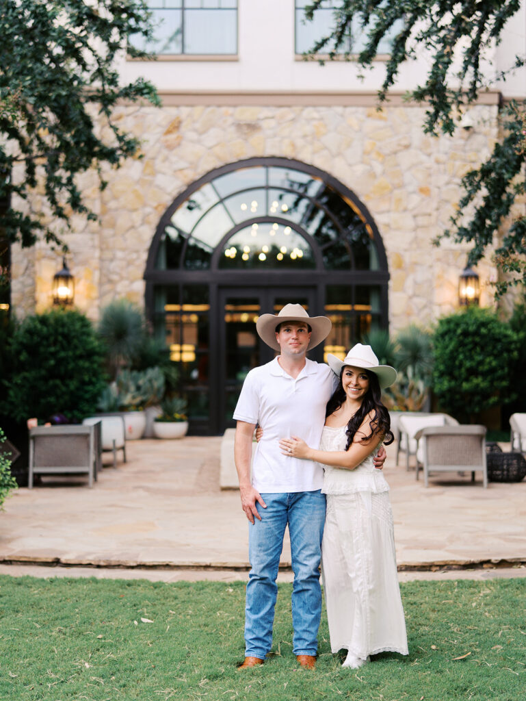Engagement session at Hotel Drover with film and digital photography mix