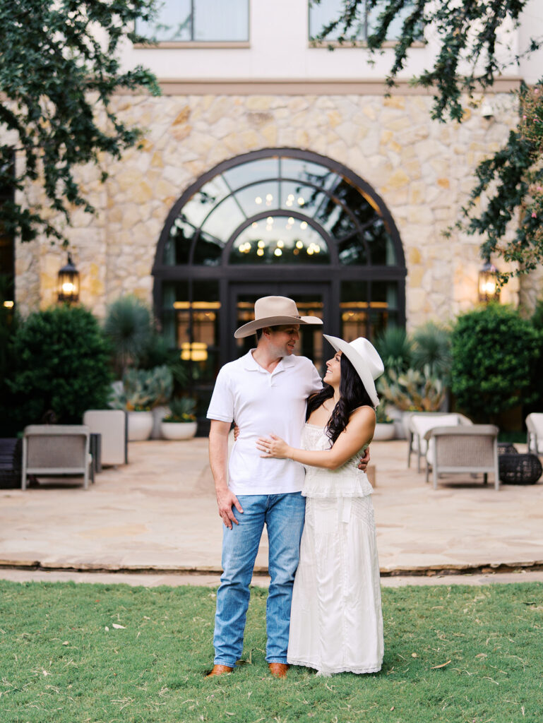 Engagement session at Hotel Drover with film and digital photography mix