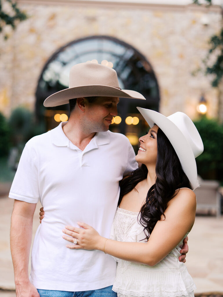 Engagement session at Hotel Drover with film and digital photography mix