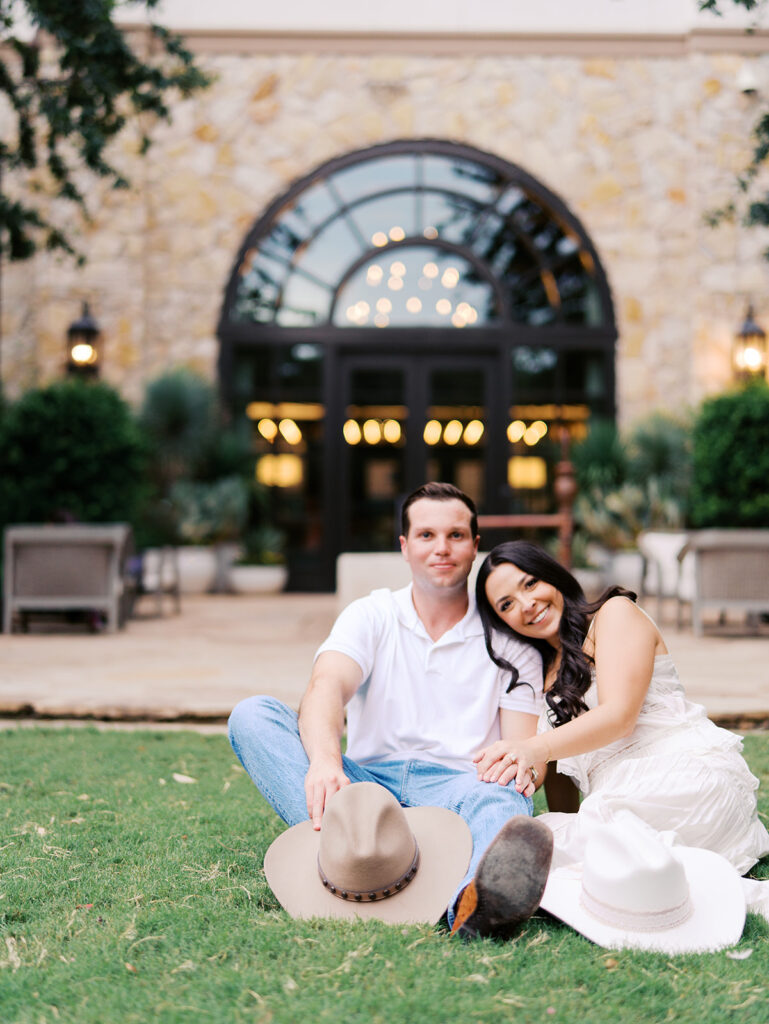 Engagement photos at Hotel Drover Fort Worth captured by Kelsey Applebaum Photography