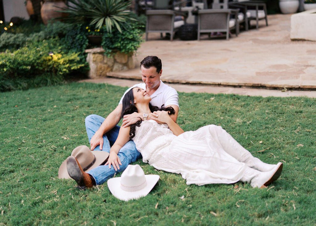 Engagement photos at Hotel Drover Fort Worth captured by Kelsey Applebaum Photography