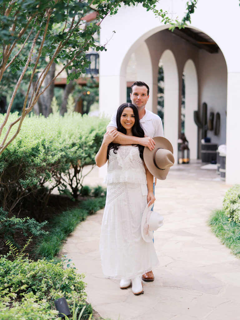 Engagement photos at Hotel Drover Fort Worth captured by Kelsey Applebaum Photography