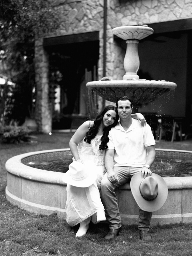 Engagement session at Hotel Drover with film and digital photography mix