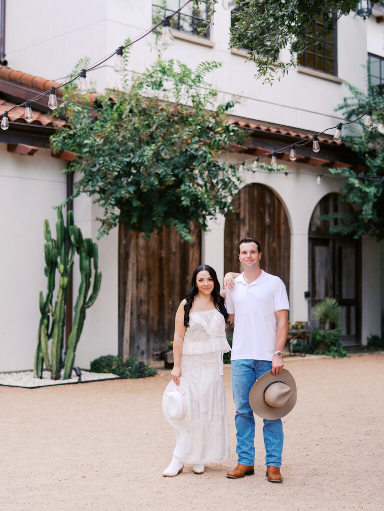 Engagement session at Hotel Drover with film and digital photography mix