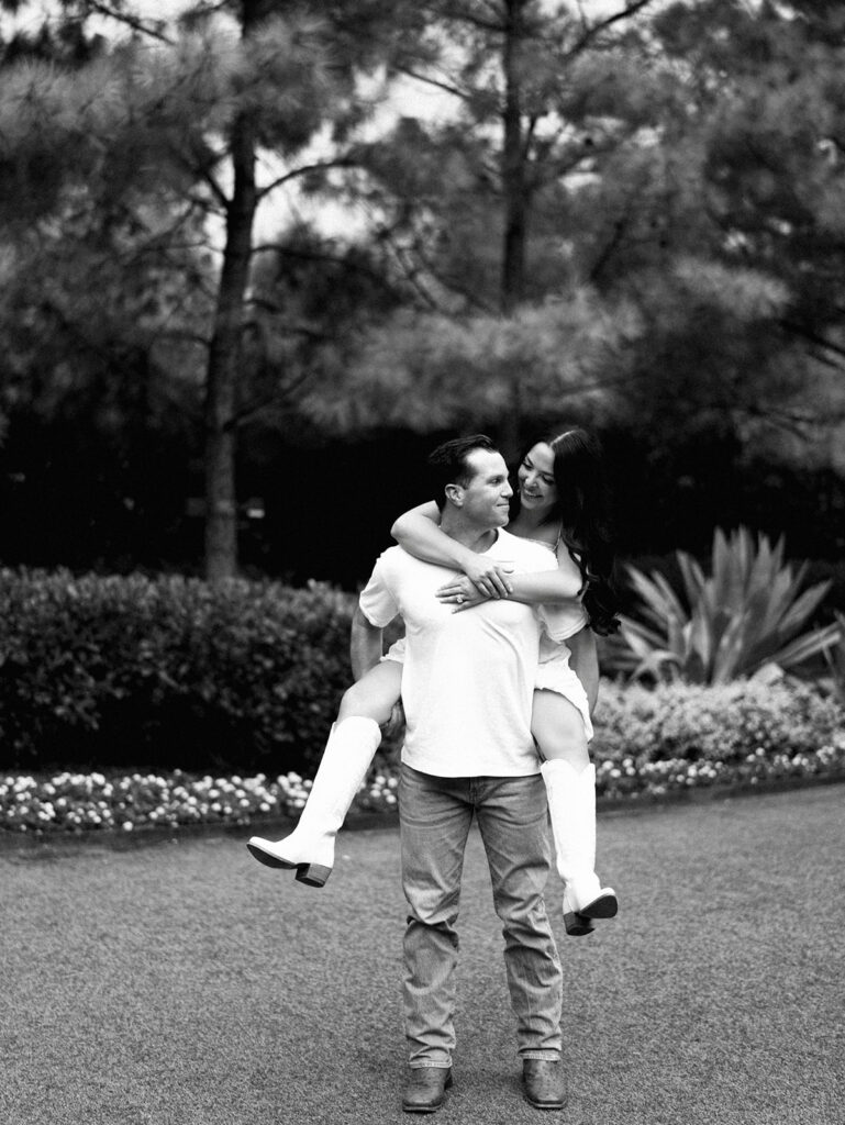 Engagement session at Hotel Drover with film and digital photography mix