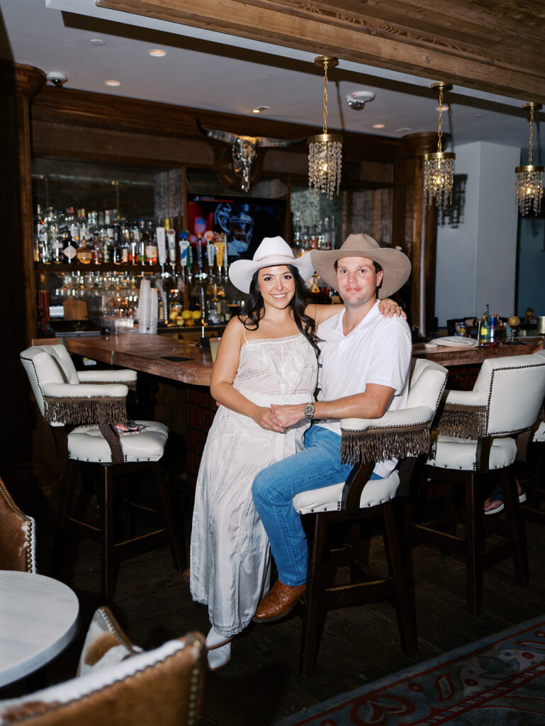 Engagement session at Hotel Drover with film and digital photography mix